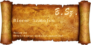 Bierer Szabolcs névjegykártya
