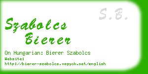 szabolcs bierer business card